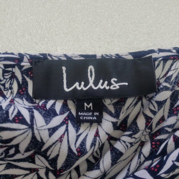 Lulu's Dondi Navy Blue and White Print Romper Women's Size Medium - Picture 11 of 14